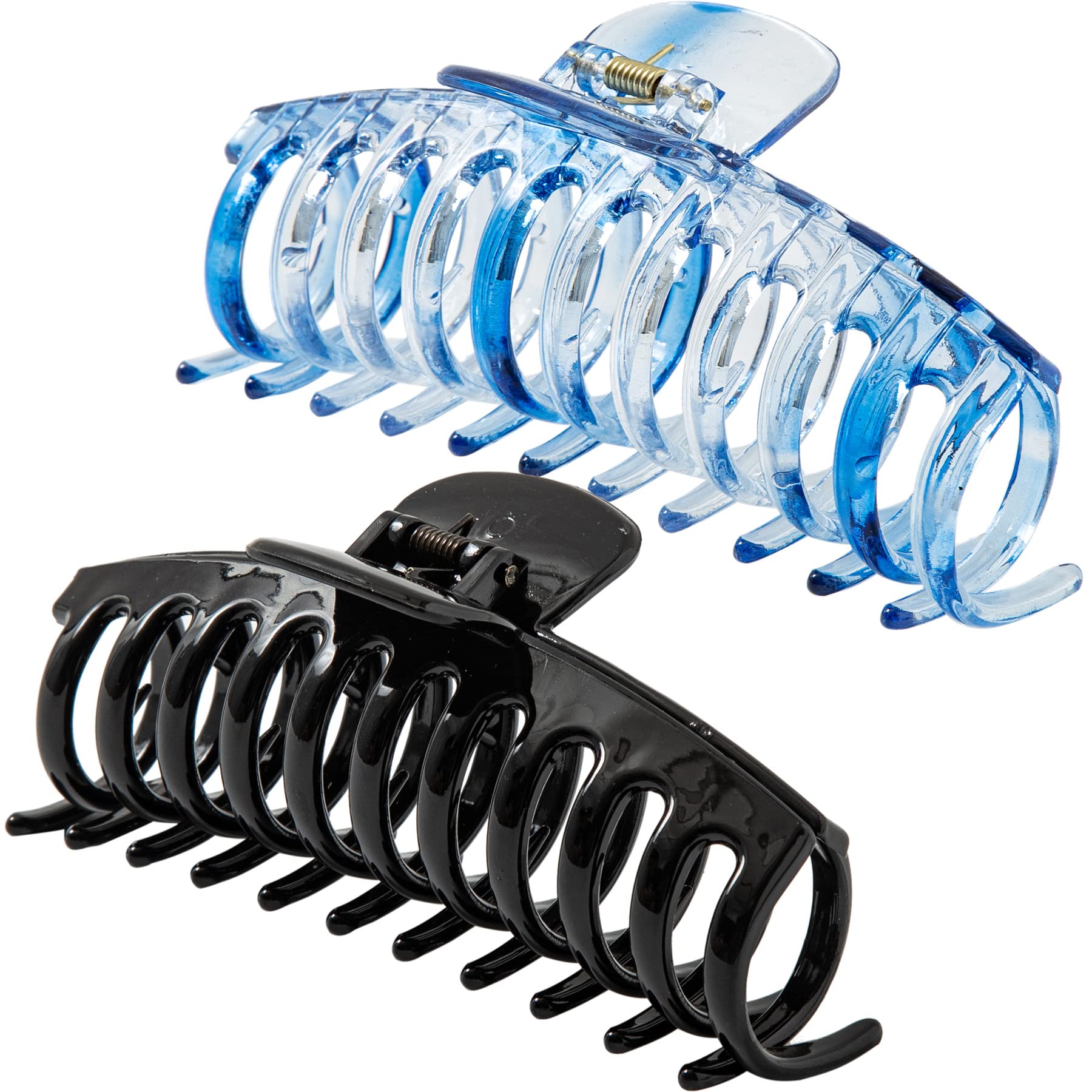 Accglory 5.5 Inches Extra Large Hair Clips for Long Thick Hair Women’s Jumbo Hair Claw Clips 2 Counts in Set Hair Accessories (blue and black)