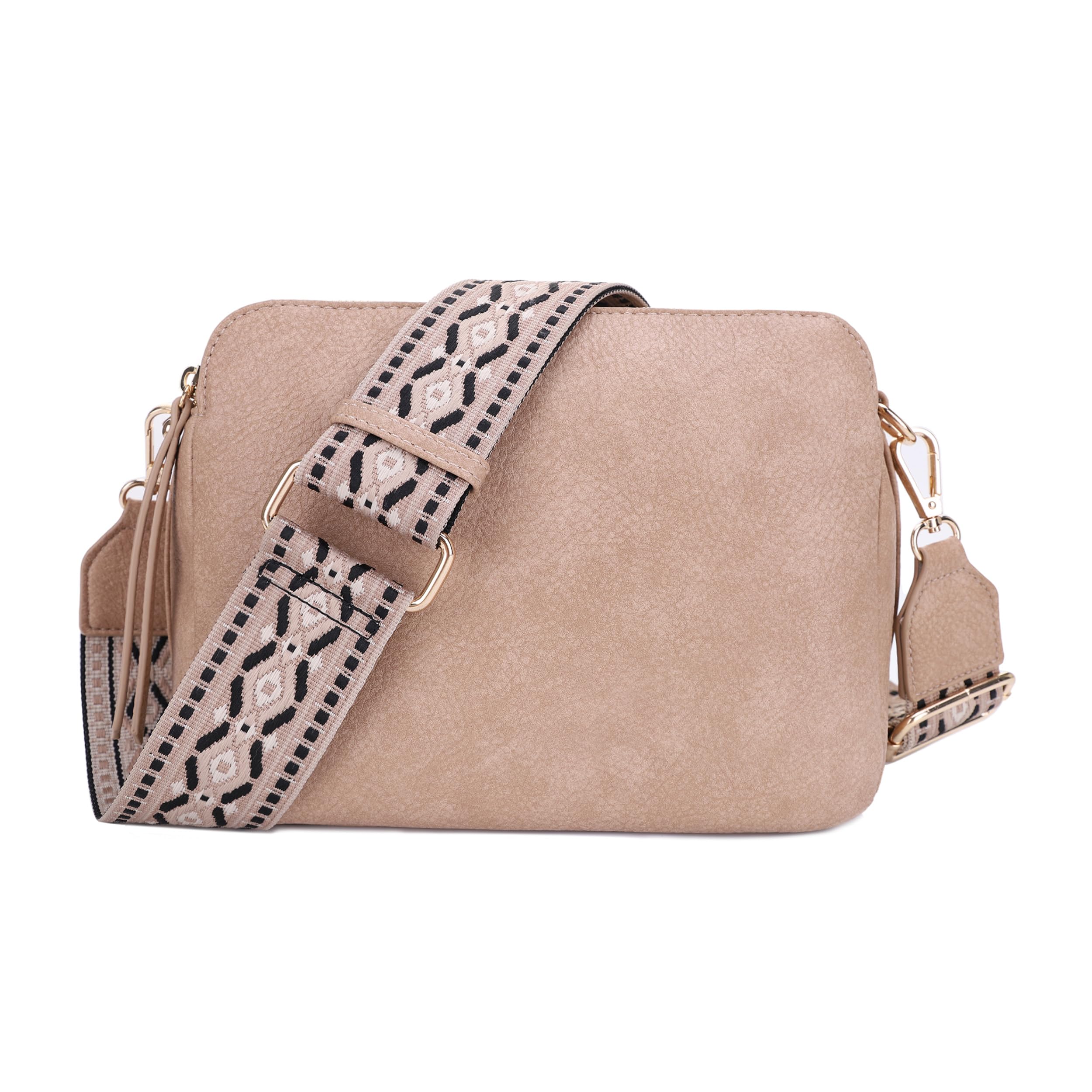 SG SUGU Andrea Triple Zip Purses Crossbody Bags for Women Shoulder Handbag