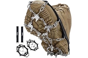 19 Spikes Crampons -- Upgraded Ice Snow Grips Traction Cleats for Boots