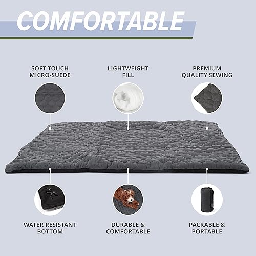 Miniatura 4 de Meadowlark Cama para perros al aire libre (28 x 36 x 2 pulgadas), parte inferior repelente al agua, alfombra para perros, alfombra para mascotas,