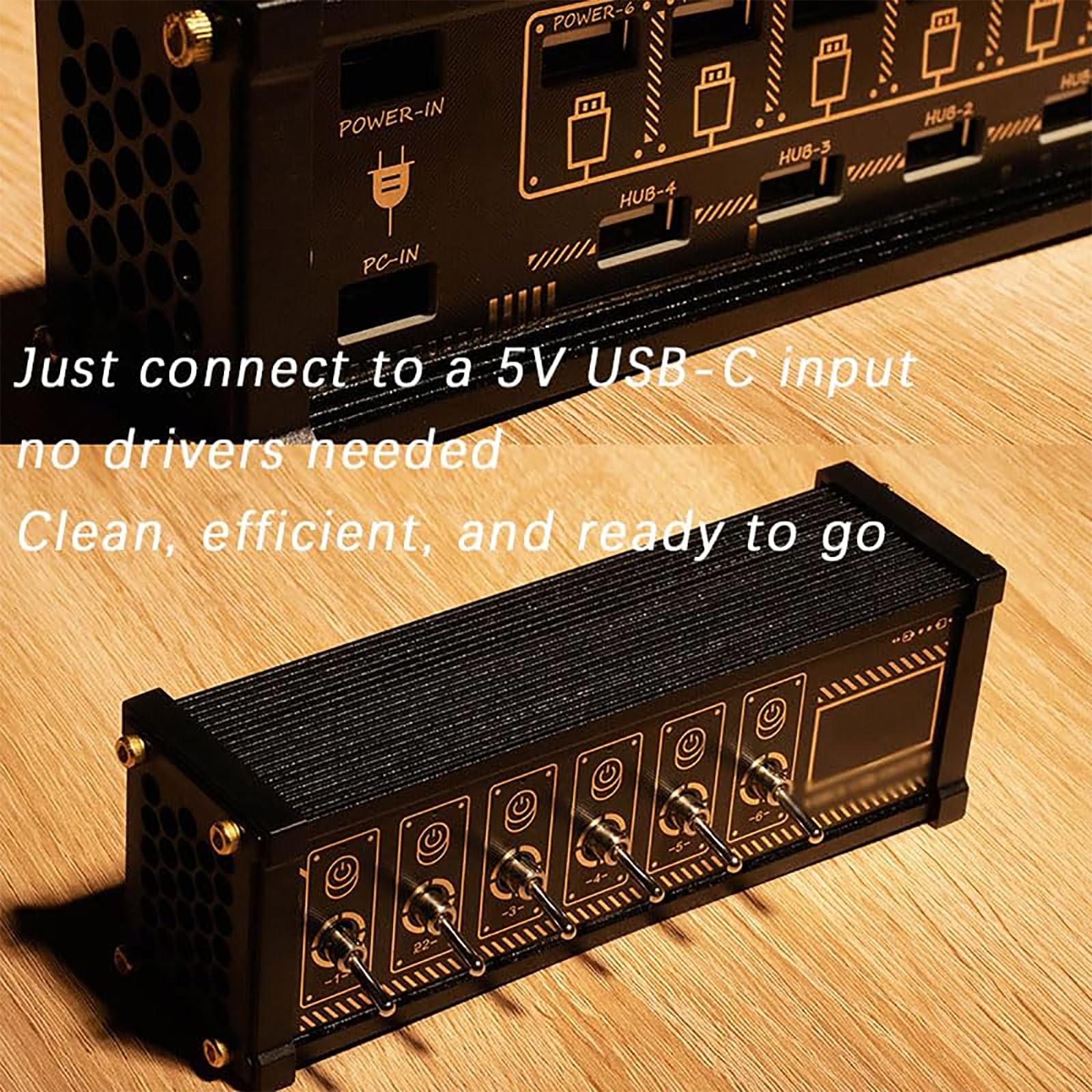 Switcher USB a 6 Porte, 6 Switch Individuali con Spia Luminosa, Condivisione Dispositivi USB, Ideale Come Regalo per Il Fidanzato, per Ufficio, Home Entertainment E Piccoli Studi
