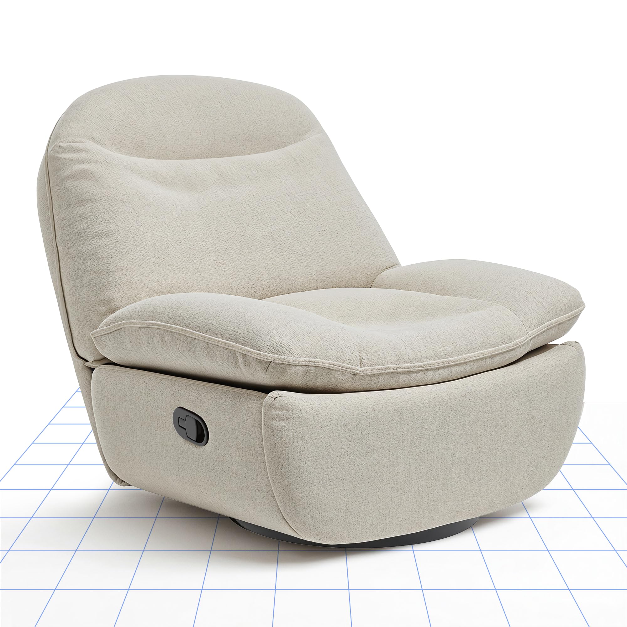 FLEXISPOT Relaxsessel, XC6, Manueller Sessel, Schlafsessel, Drehsessel mit Rocking, Liegesessel im Wohnzimmer, Fernsehsessel mit verstellbare Rückenlehne, Ruhesessel (Beige)