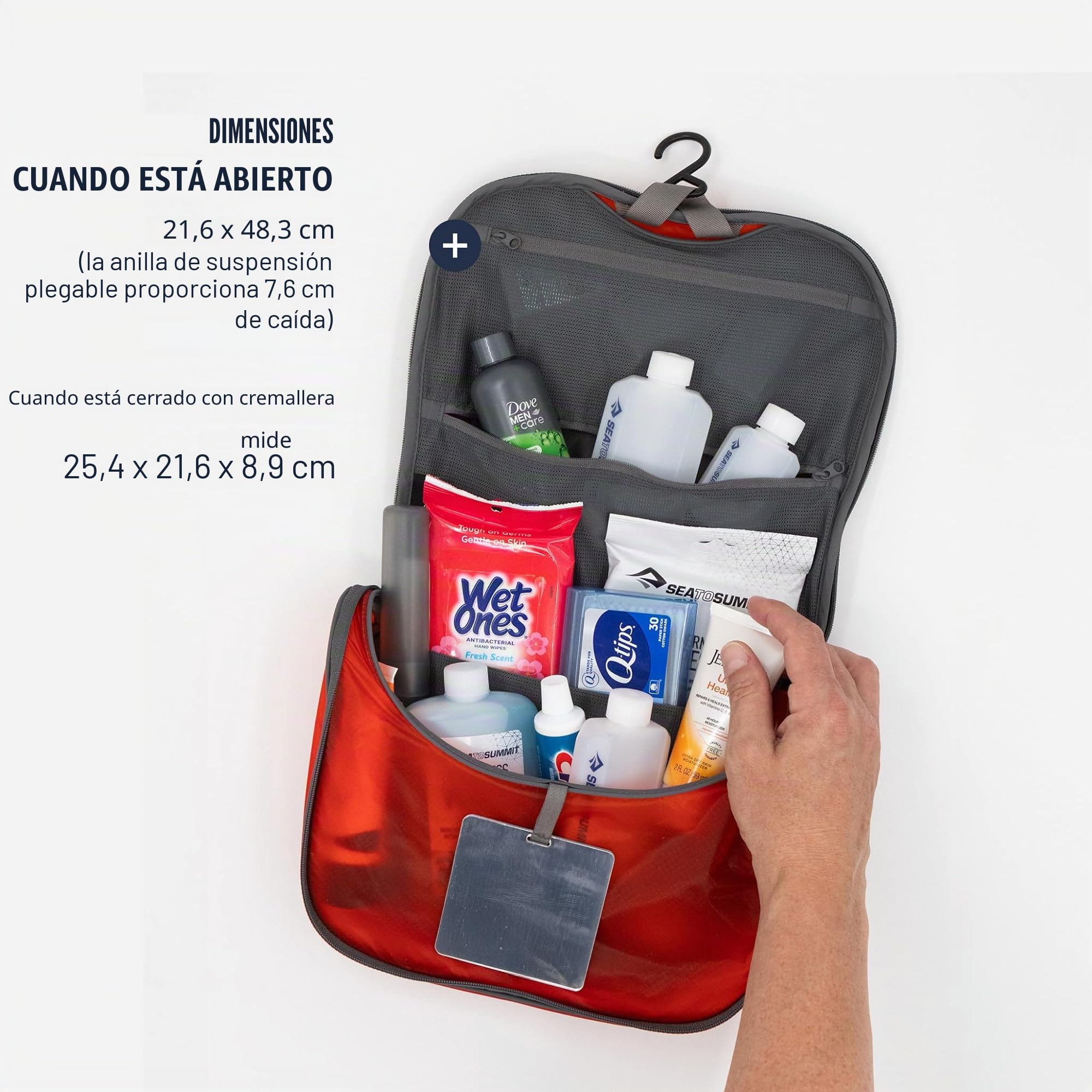 Sea to Summit TravellingLight - Neceser Colgante Organizador de Viaje para Hombres y Mujeres, Gris Peltre., L, Grande