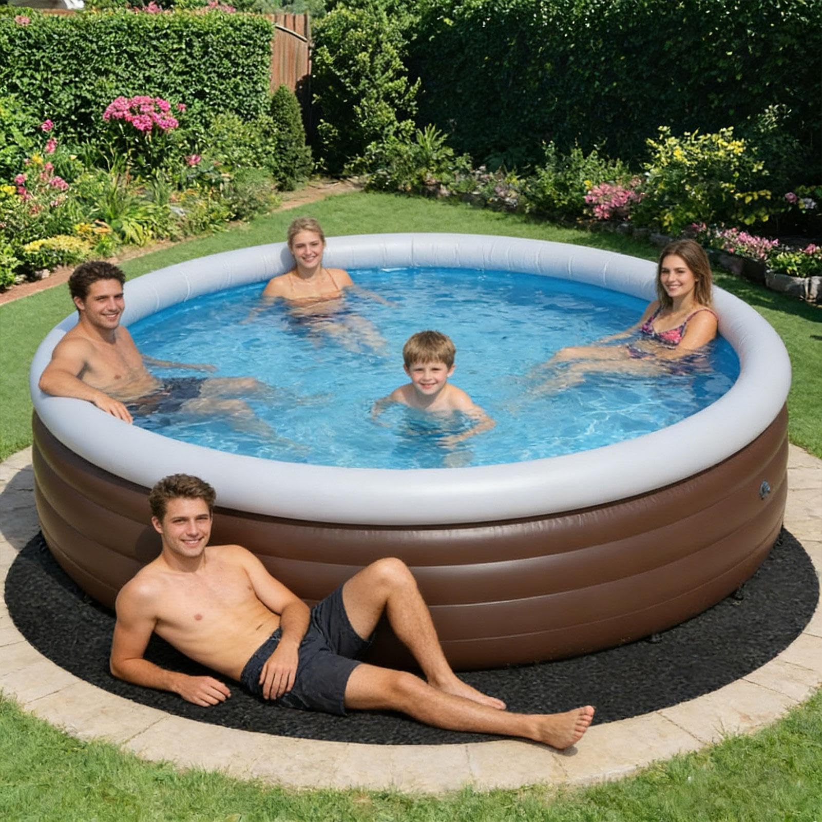 Pool Ground Mat Round Under Pool Mat Thickened Hot Tub Pad Reusable Swimming Pools Protector Pad, 3.7 meters, Refer to description - Image 3