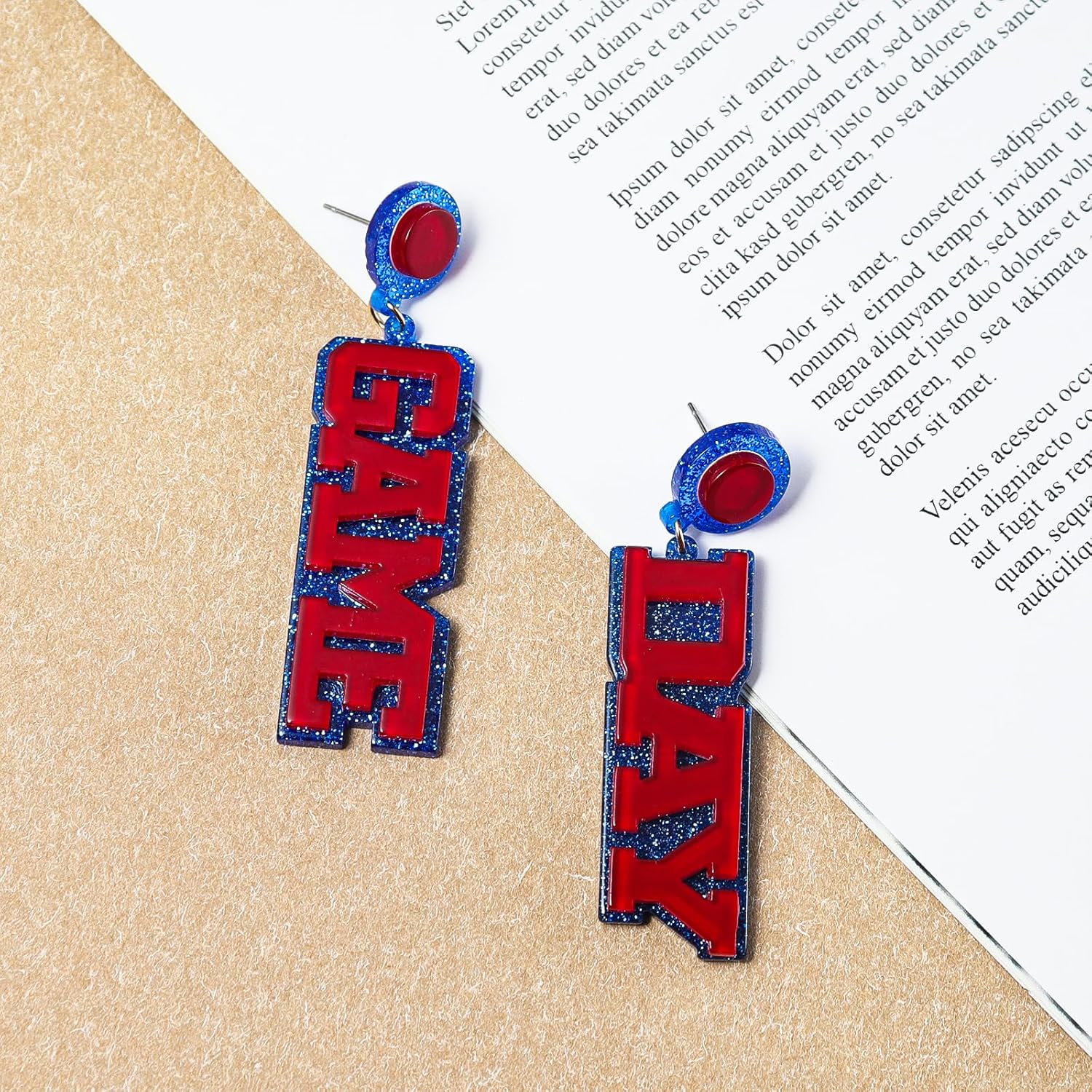 Acrylic Game Day Earrings Football Lover Softball Soccer Sports Team Fan Dangle Earrings Jewelry for Mom Gifts - Image 2