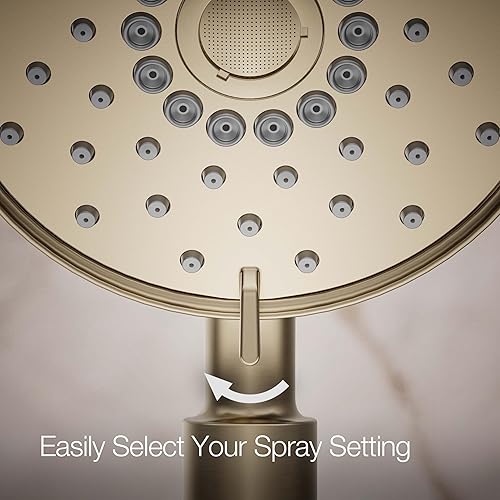 Miniatura 6 de KOHLER 22166-G-BV Purist - Ducha de mano con cuatro funciones, cabezal de ducha de mano con 3 ajustes de pulverización, 1.75 GPM, bronce cepillado