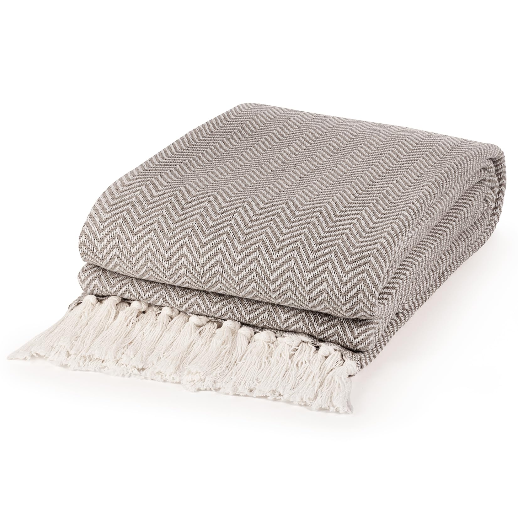 EHC Cotton Sofa Throws Large 3 Seater, Sofa Cover 3 Seater, Throw Blanket, Couch Settee Throw 180 x 300cm, Grey