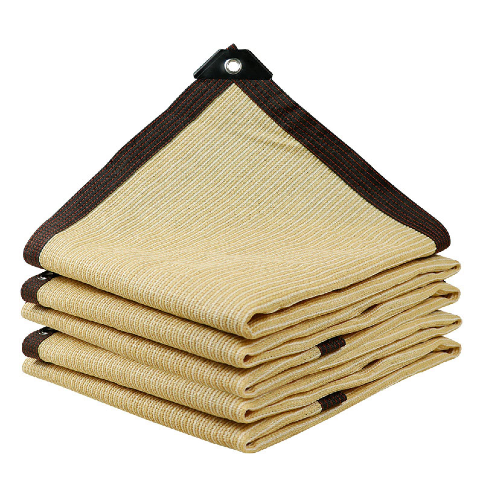 KLGFBDC Durable Beige Shade Cloth Windproof Mesh Shade Net for Balcony Pool & Garden with Eyelets 5x5m (16.4x16.4ft) Perfect Plant Cover