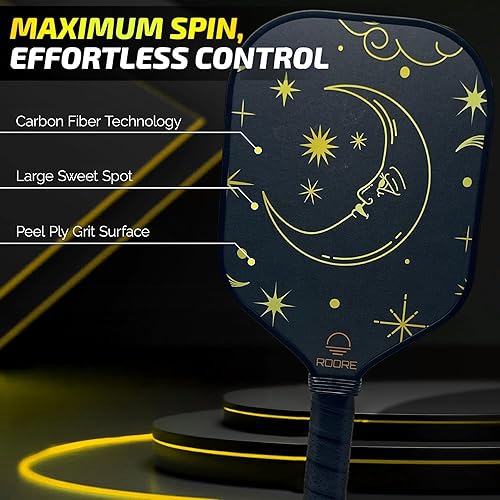 Miniatura 5 de Roore Pickleball Raqueta de remo de titanio PET fibra de carbono fibra de aramida roja T700 fibra de carbono  Termoformada y espuma de borde