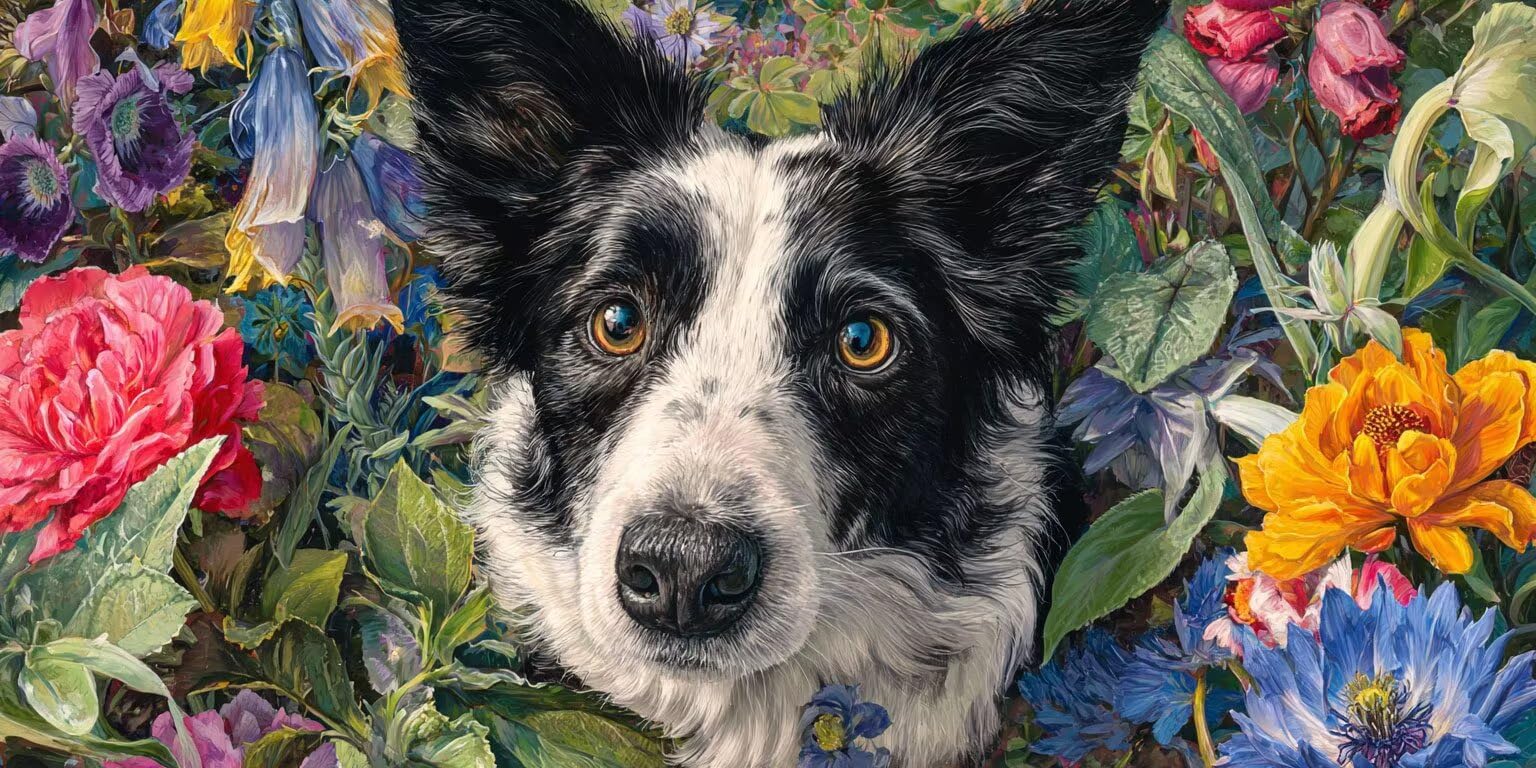 Pintar por Numeros Adultos, Flores De Pastoreo Fronterizo, 70x90cm 7JGWX-26