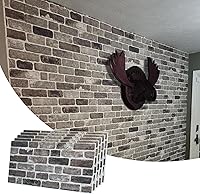 Vista 35 de Dundee Deco Paneles de pared 3D de ladrillo sintético, revestimiento, paneles de pared con aspecto de piedra roja y naranja, revestimiento de espuma