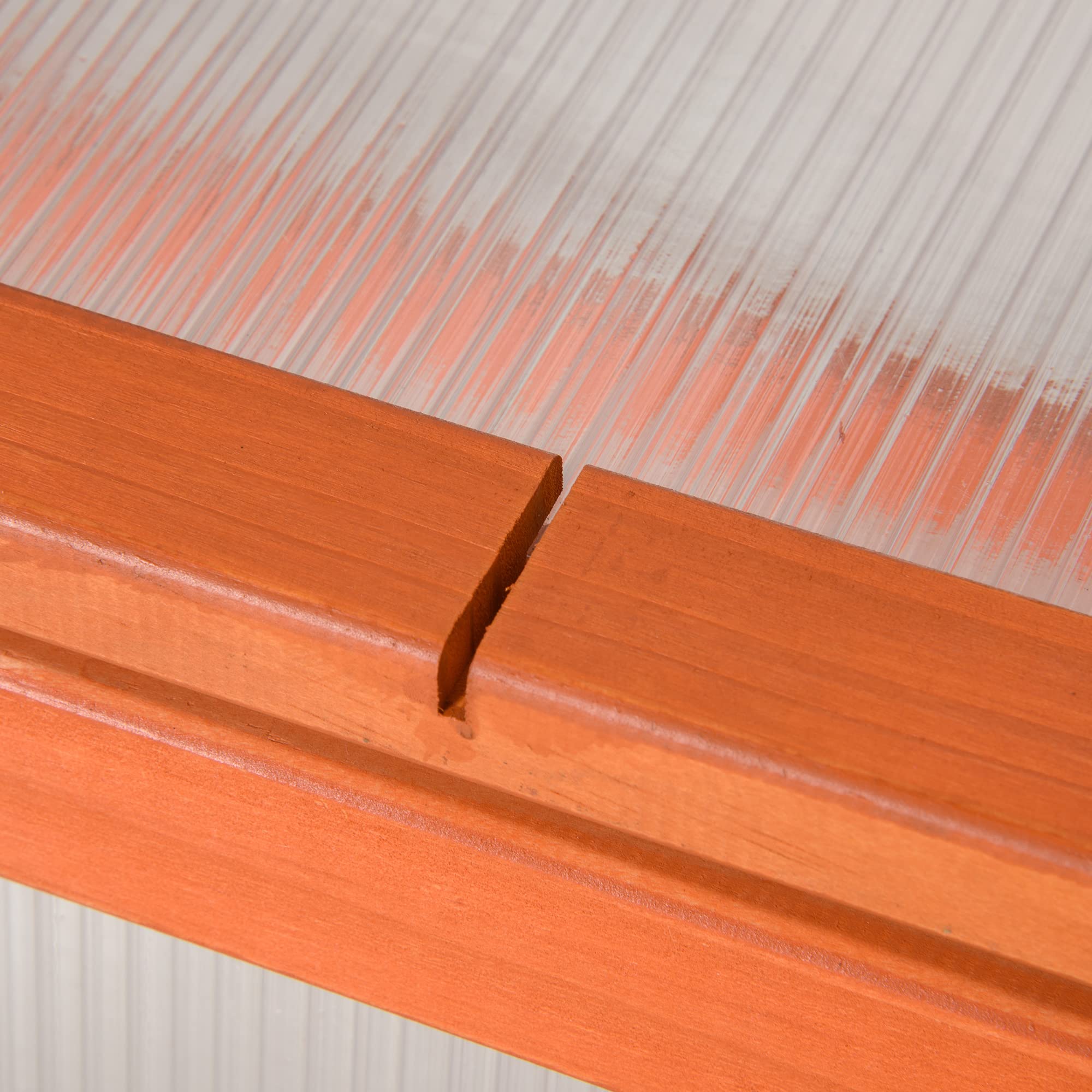 Outsunny Jardinière prématurée avec couvercle en bois et polycarbonate résistant aux intempéries Orange 90 x 46 x 40 cm