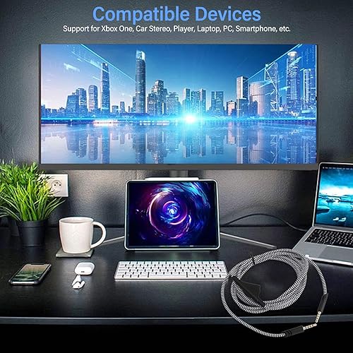 Miniatura 5 de Diyeeni 3.5mm Headphone Audio Cable, Gaming Headsets Extension Cable for Astro A10 A40 A40TR, Replacement Cable Cord with Volume Control, for Xbox