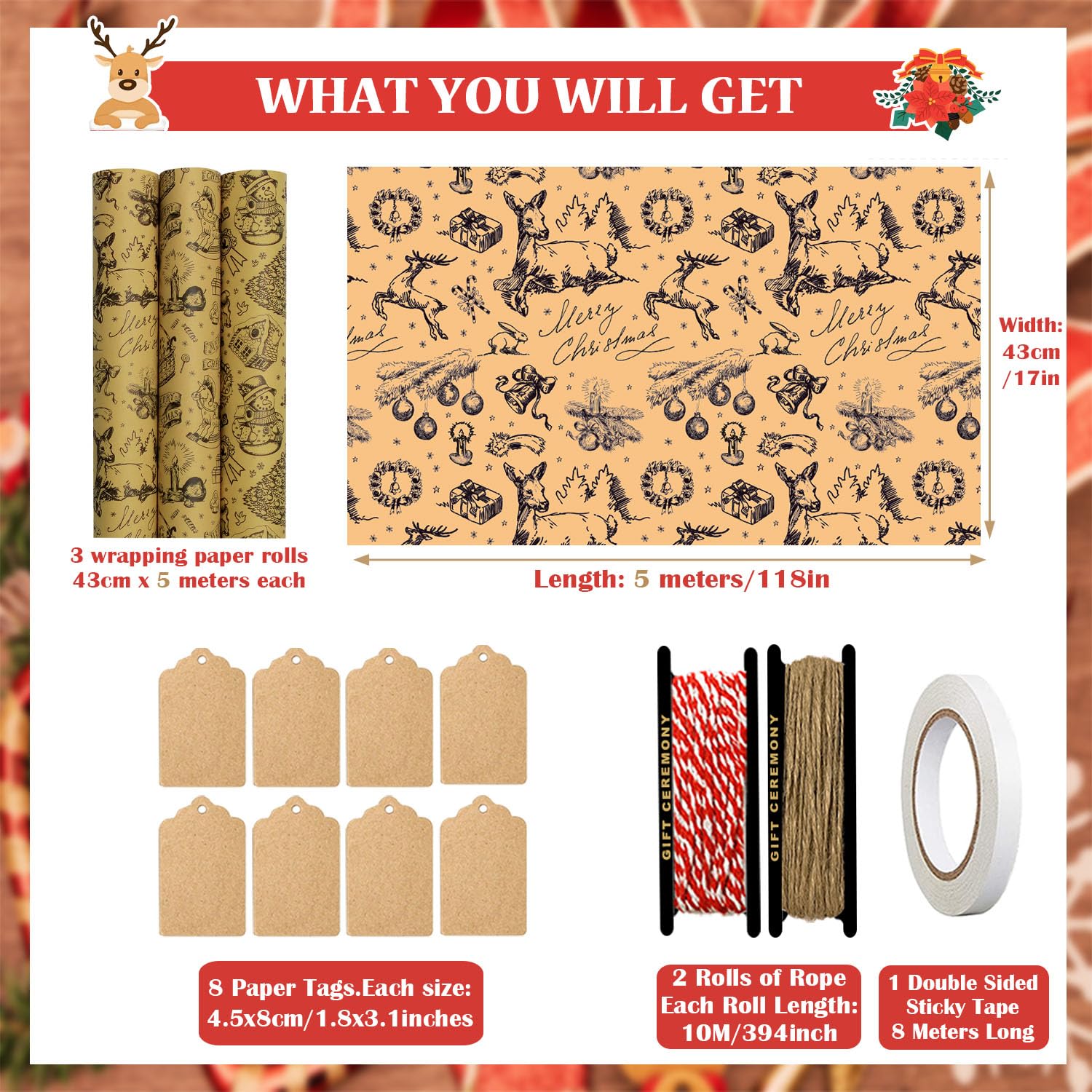 Una Vista Dei Rotoli Variopinti Della Carta Da Imballaggio Del Regalo - Foto 9