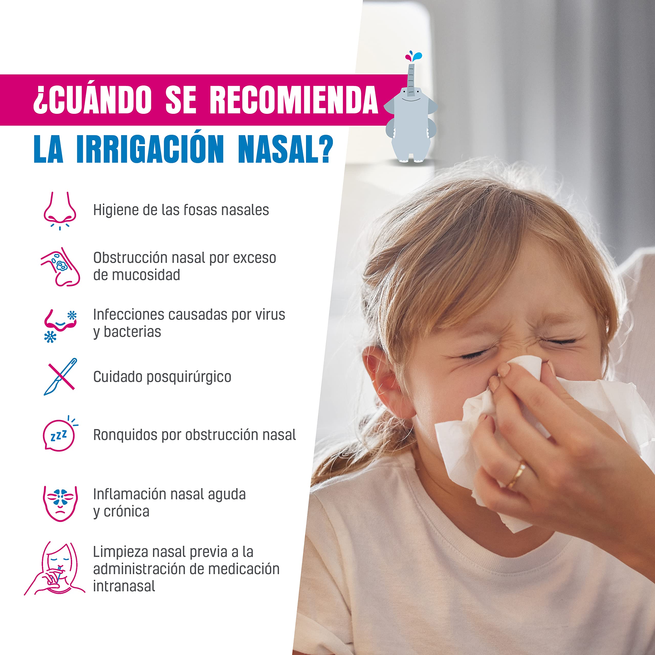 RHINODOUCHE Urgo Junior Nasal Wash Starter Pack contient 250 ml de fil dentaire nasal + 26 sachets de 2,5 g contenant un mélange de sel de xylitol.