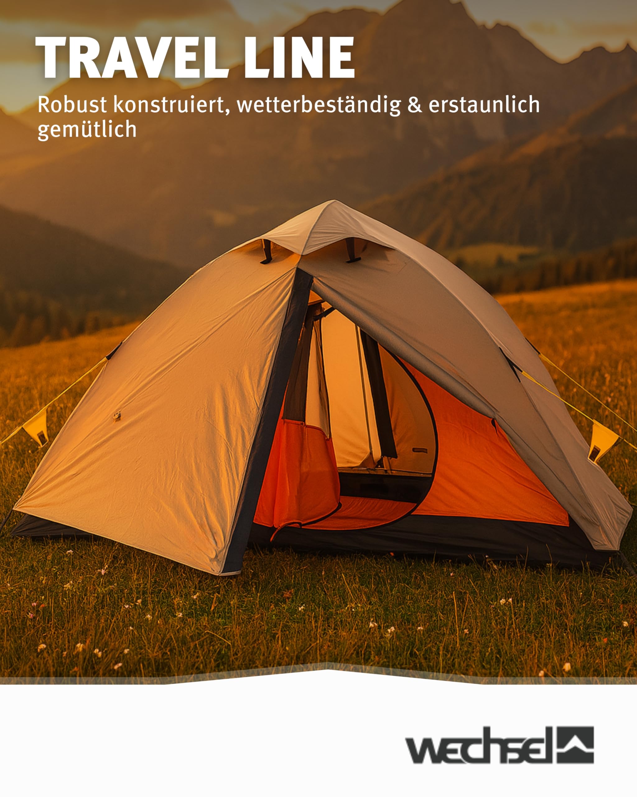 Wechsel Zeltboden Charger 2 I Schwarz I robuste Zelt-Unterlage Boden I Zeltplane wasserdicht mit 7000mm Wassersäule I Bodenplane aus 75D Polyester I Camping-Plane zum Schutz vor Nässe & Schmutz