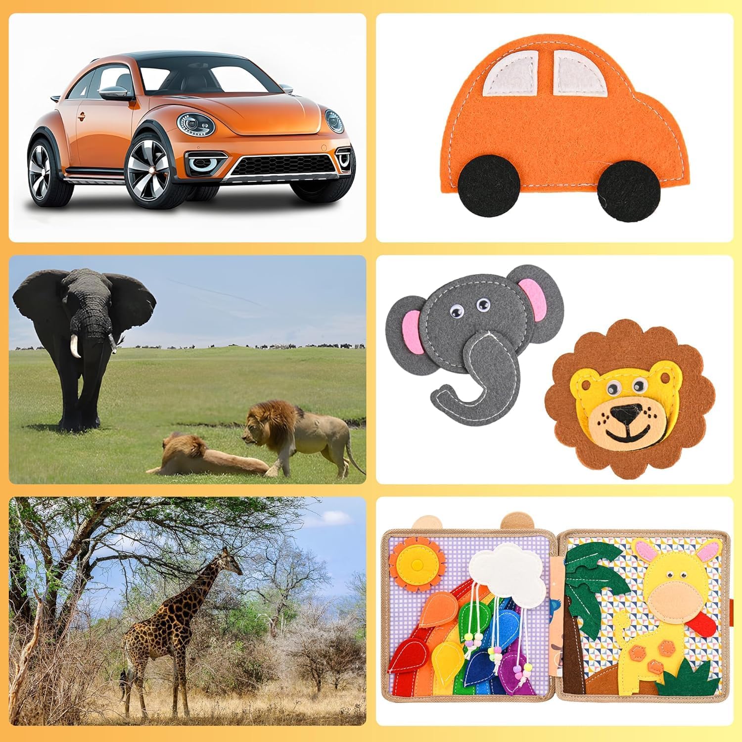 Montessori Busy Book for Toddlers Kids DIY Felt Quiet Activity Book 3D Activities Cloth Story Book Preschool Learning Education Toys-Quiet Activity Book with Life Skills, Cognition, Sorting (Fawn)