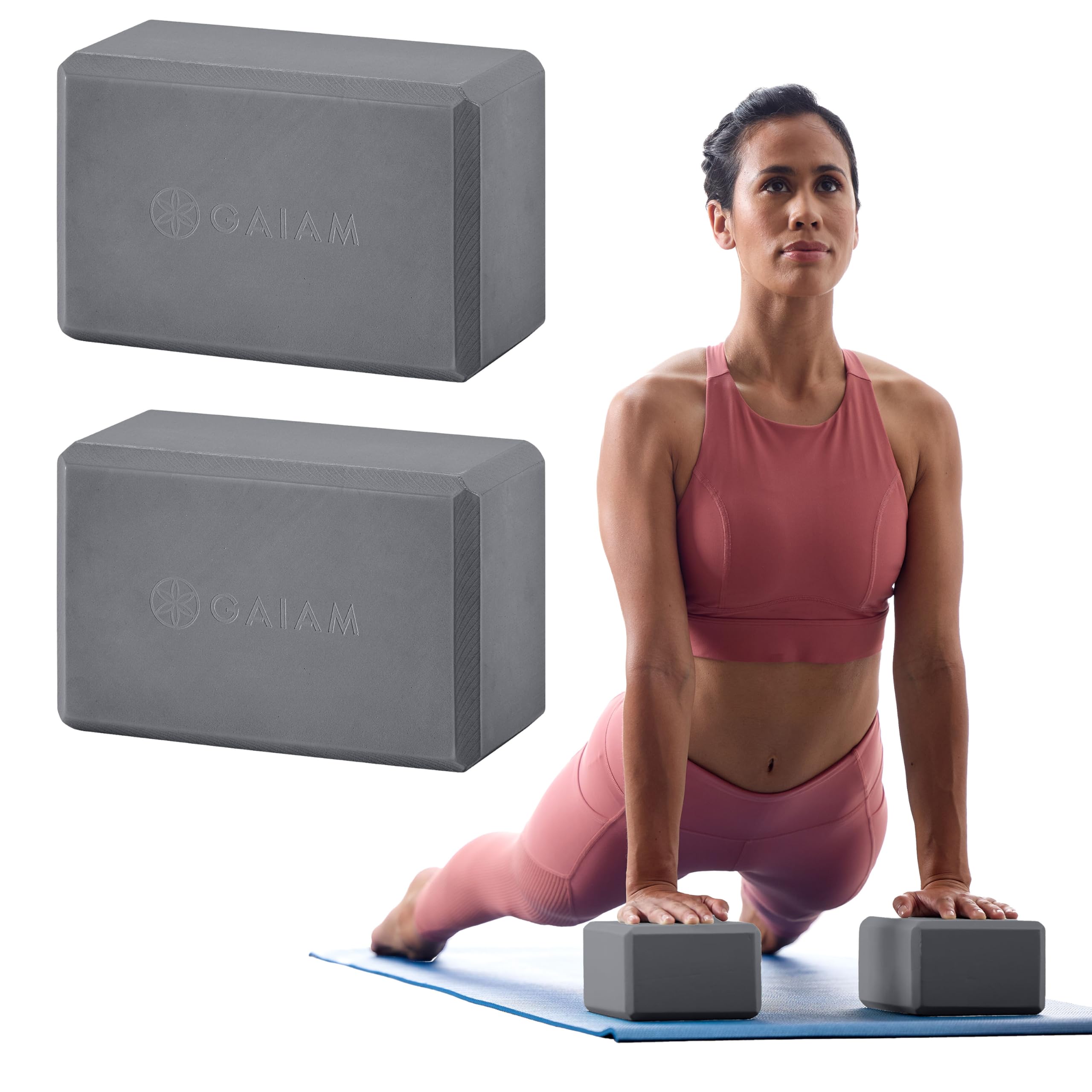 Gaiam Yoga Block - Supportive Latex-Free Eva Foam - Soft Non-Slip Surface with Beveled Edges for Yoga, Pilates, Meditation - Yoga Accessories for Stability, Balance, Deepen Stretches