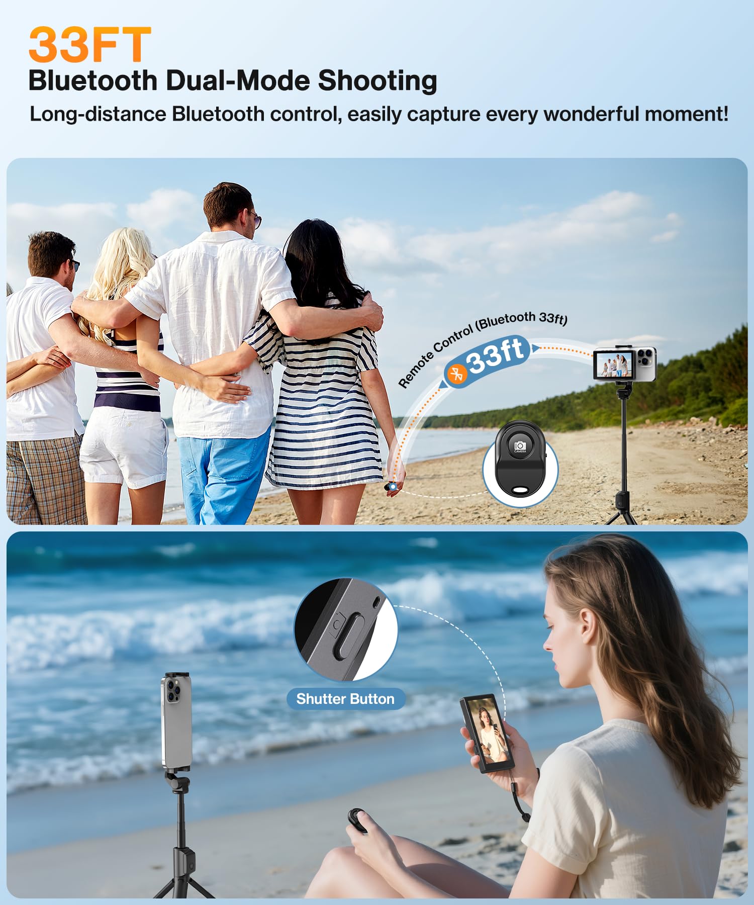 Phone Vlog Selfie Monitor Screen, Axrye Caméra arrière sans fil 1080P avec fixation magnétique et télécommande, haut-parleur intégré, compatible avec iOS, Android, YouTube, TikTok, streaming en direct