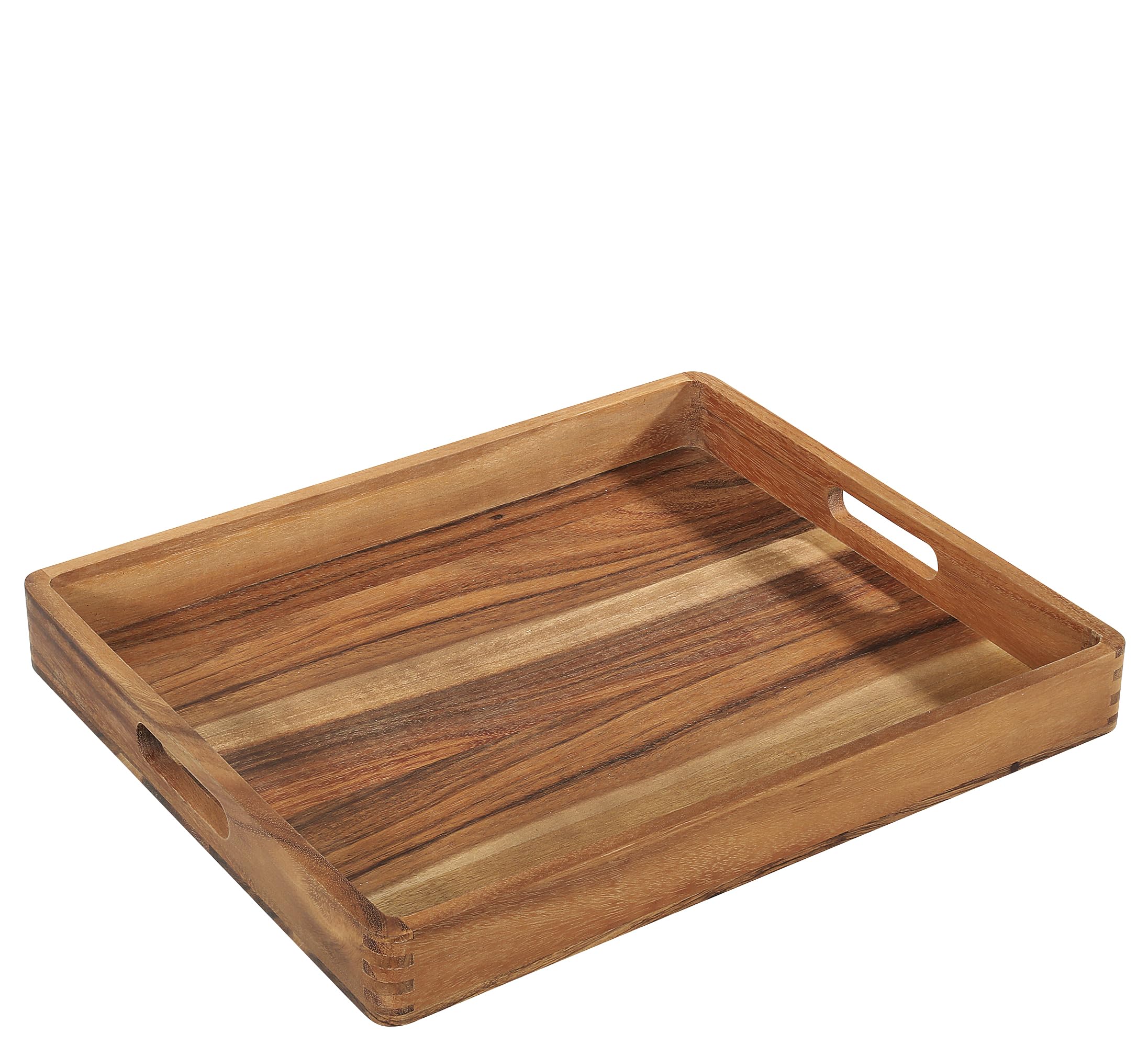 Zassenhaus Plateau de service en bois d'acacia - Plateau avec poignées - Plateau à petit-déjeuner - Plateau en bois décoratif - Plateau pour vaisselle - Bois dur issu de sources durables - 52 × 43 × 6