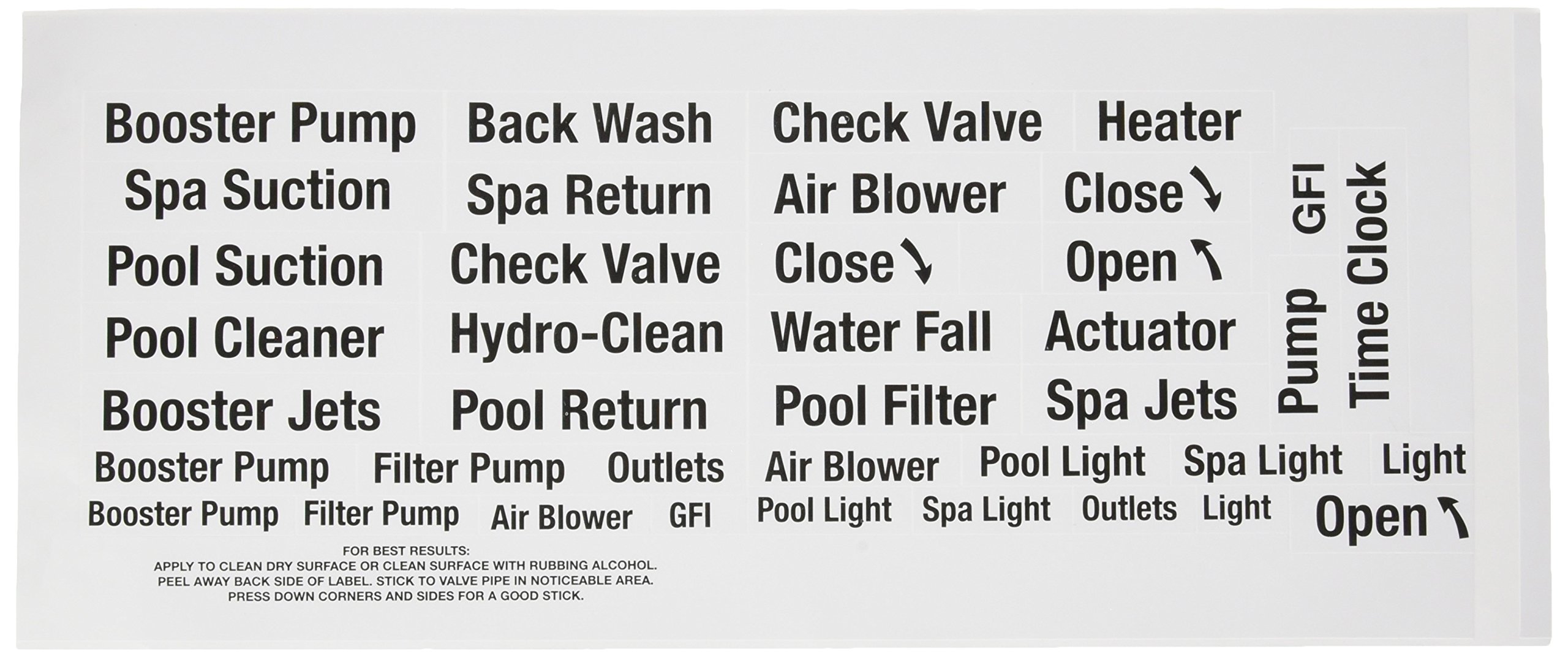 Poolmaster 40422 Pool Equipment Identification Labels