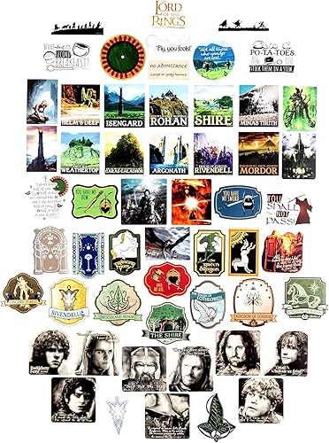 Miniatura 2 de Conquest Journals - Calcomanías de vinilo con el señor de los anillos, 60 calcomanías únicas que incluyen 5 hologramas, impermeables, resistentes a