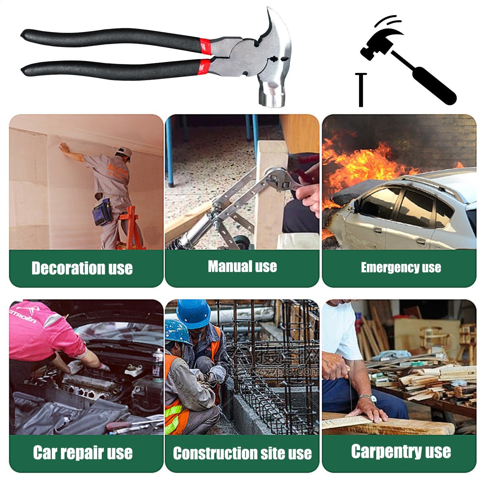 Alicates Para Cercas Multifunción Antideslizante | Alicates Para Estirar Alambre Alambradas, Granja, Cerca Eléctrica, Reparación, Instalación, Corte, Agarre, Martilleo,