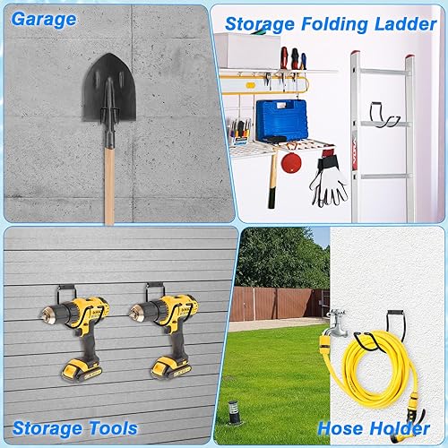 Miniatura 27 de Soporte para manguera de jardín, colgador de manguera de agua montado en la pared, gancho sólido de acero inoxidable 304 para manguera de jardín