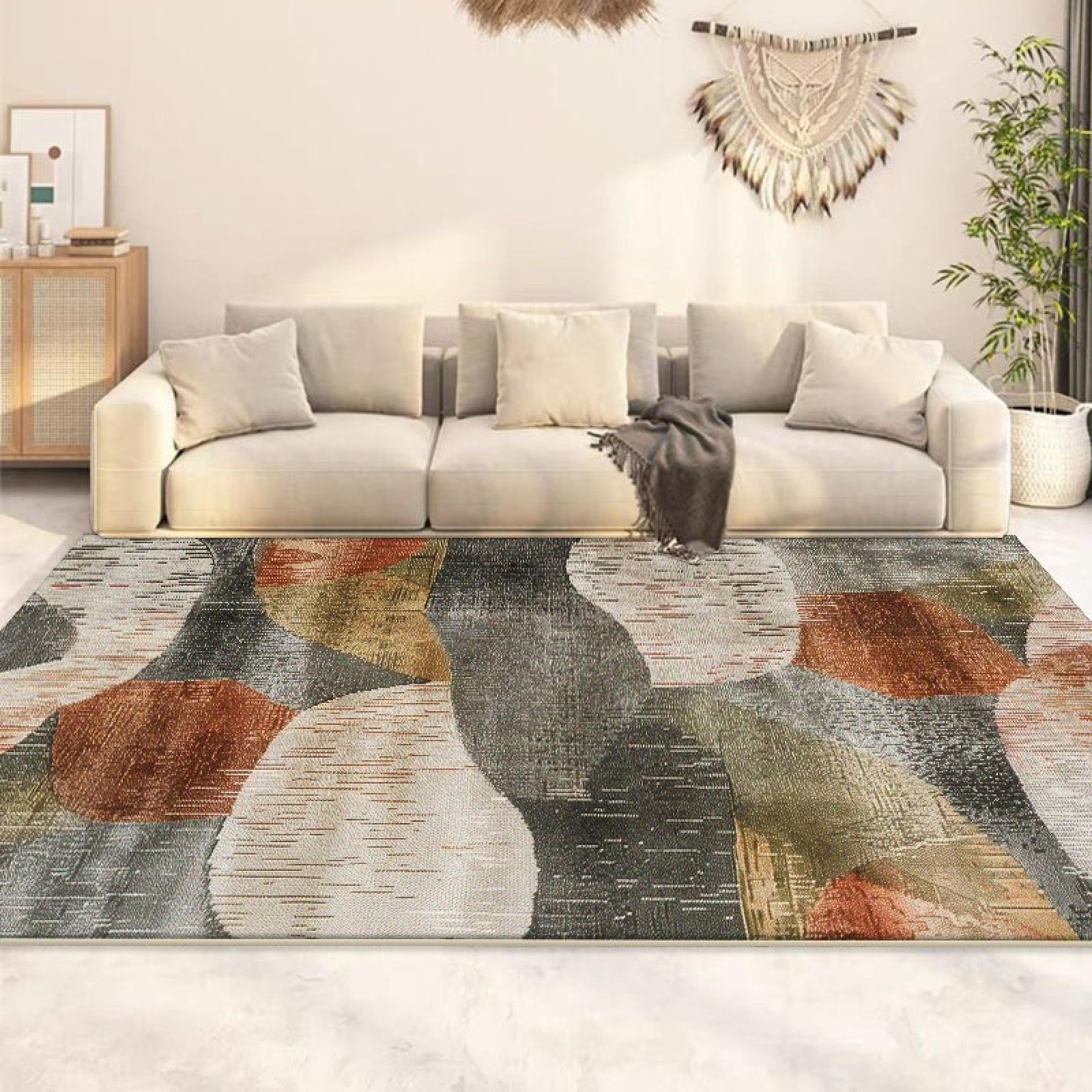 Tapis de sol pour salon et grand canapé ambiance moderne 200x400 cm
