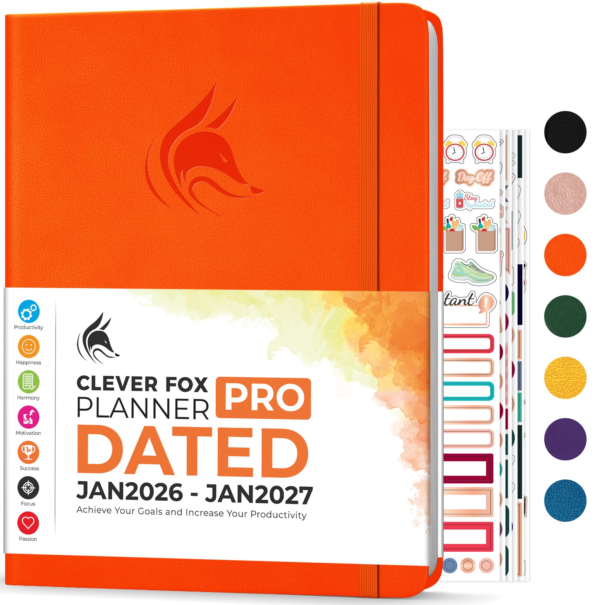 Clever Fox Planner PRO Dated (Jan 2026–Jan 2027) Weekly & Monthly Life Planner to Increase Productivity, Time Management and Hit Your Goals –