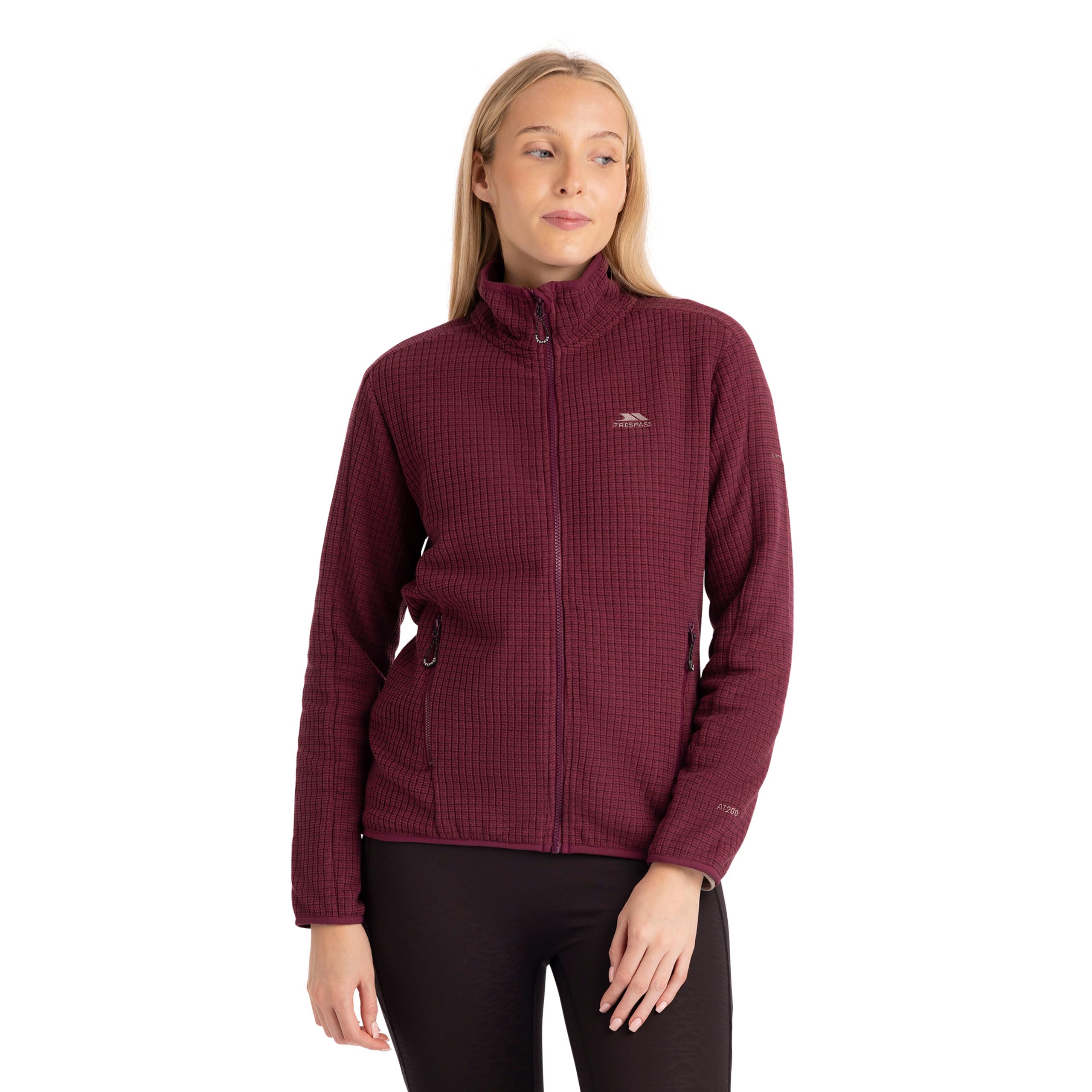 Trespass Celia - Forro polar texturizado para mujer, parte trasera cepillada, 2 bolsillos con cremallera, uniones elásticas, punto, 100% poliéster