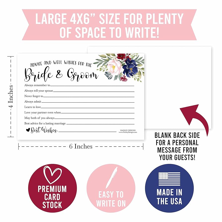 amazon-com-hadley-designs-50-advice-for-the-bride-bridal-shower-games-for-guests-wedding-card-boxes-for-reception-guest-book-alternative-advice-cards-for-bride-and-groom-games-for-guests-home for Advice For The Bride And Groom Free Printable Amazon.com: Hadley Designs 50 Advice For The Bride-Bridal Shower Games For Guests, Wedding Card Boxes For Reception, Guest Book Alternative, Advice Cards For Bride and Groom, Games For Guests : Home & for Advice For The Bride And Groom Free Printable