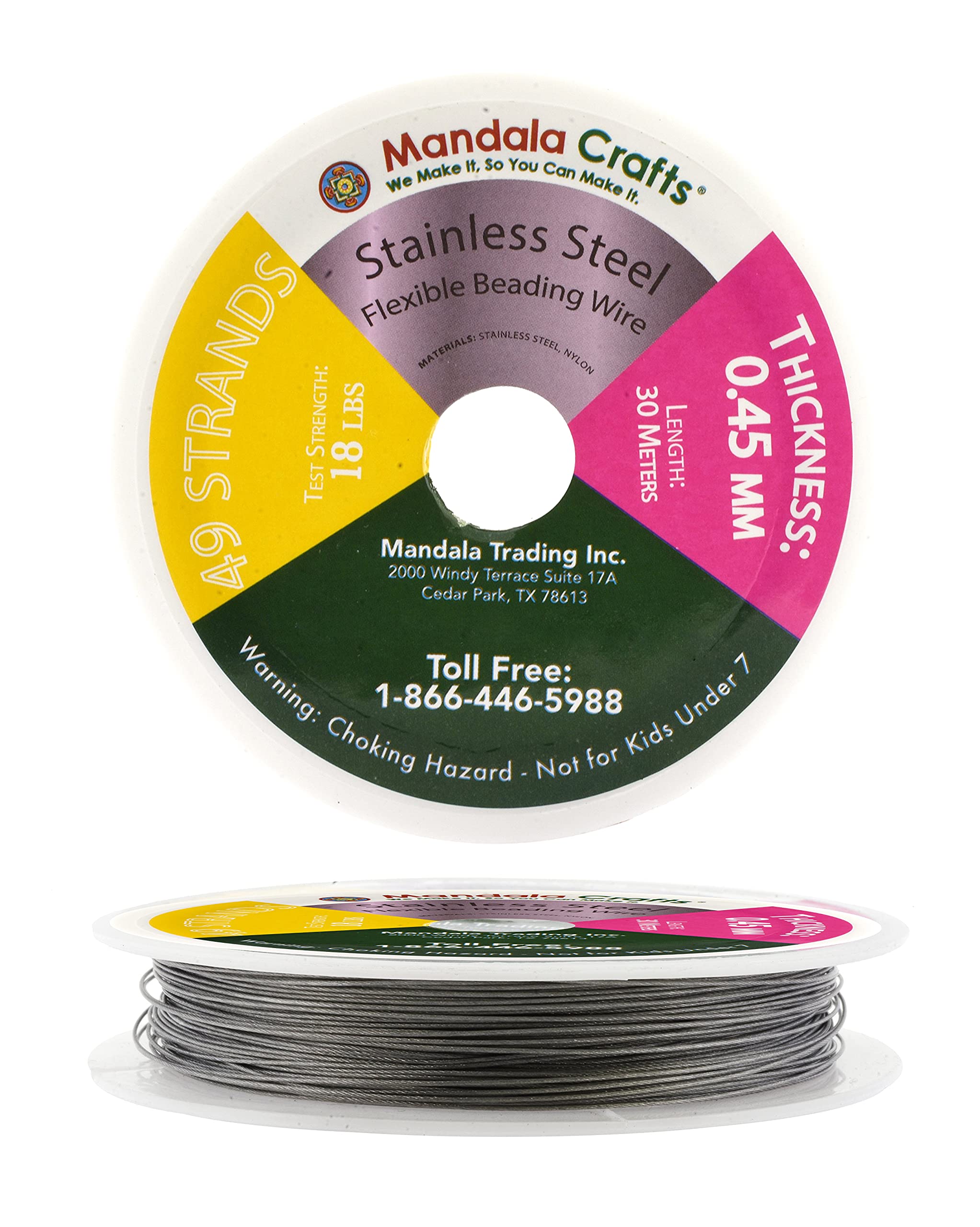 Mandala Crafts 49-Strand Beading Wire