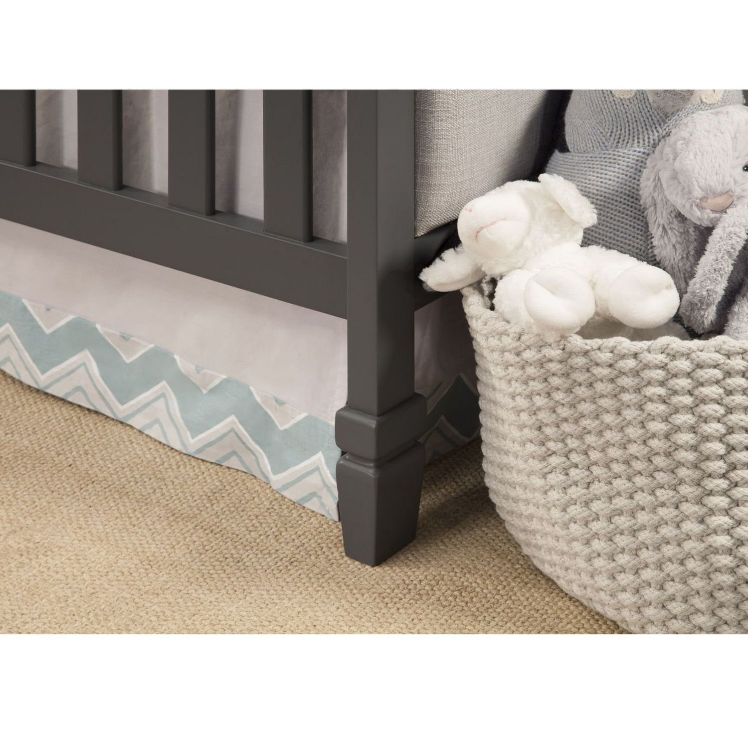 Davinci Lila 3-in-1 Upholstered Convertible Crib in White with Oatmeal  Fabric, Greenguard Gold Certified