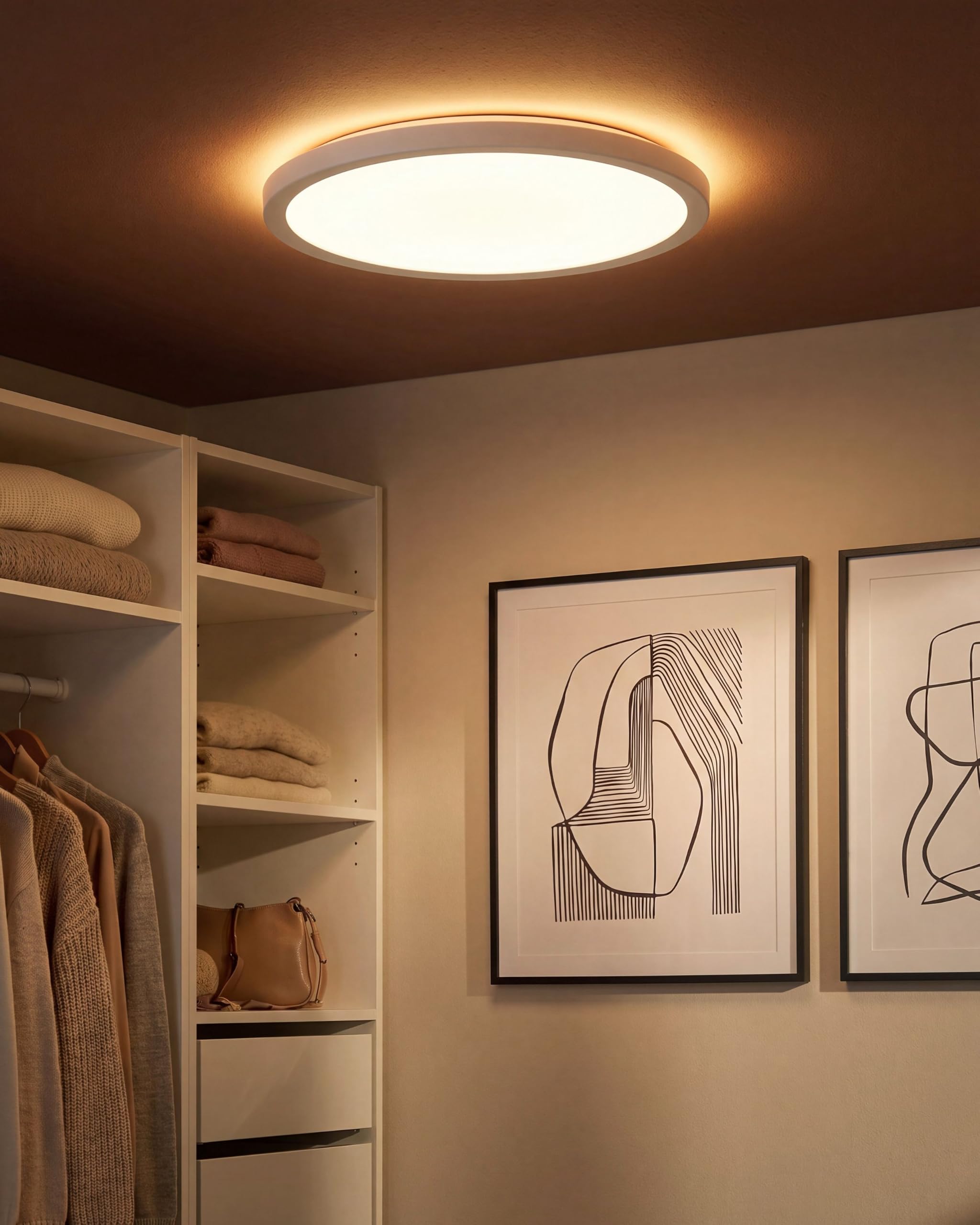 Lampa sufitowa płaska plafon okrągły LED panel natynkowy 42 cm biały Velora