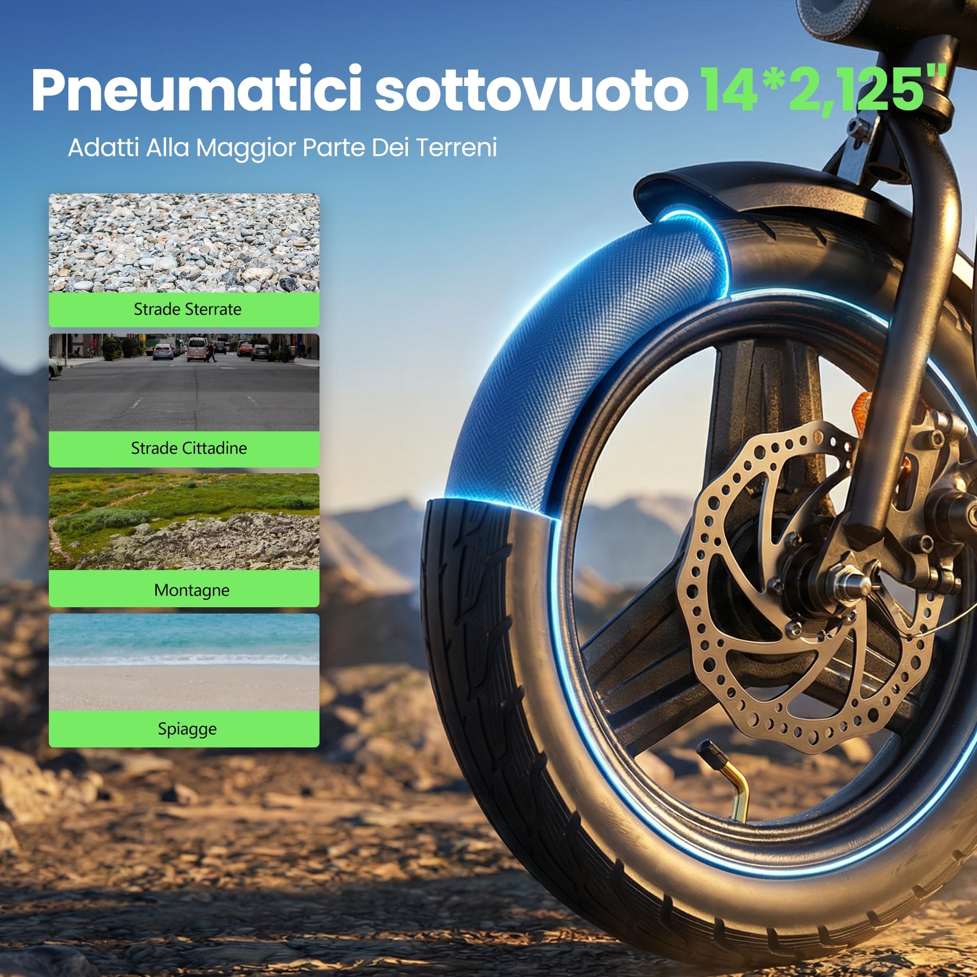 Finbike Bici Elettrica Pieghevole 14", 432WH Batteria, Autonomia di 30-50 KM, Motore 250W, E-Bike per Adulti e Adolescente, Carico 120kg, 10/15/25KM/H