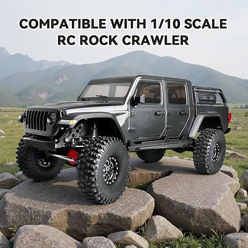 Miniatura 7 de Juego de ruedas y neumáticos Beadlock de aluminio de alto agarre 1.9 para Traxxas TRX-4 Axial SCX10 Capra RC4WD Redcat Gen8 escala 110 RC Crawler