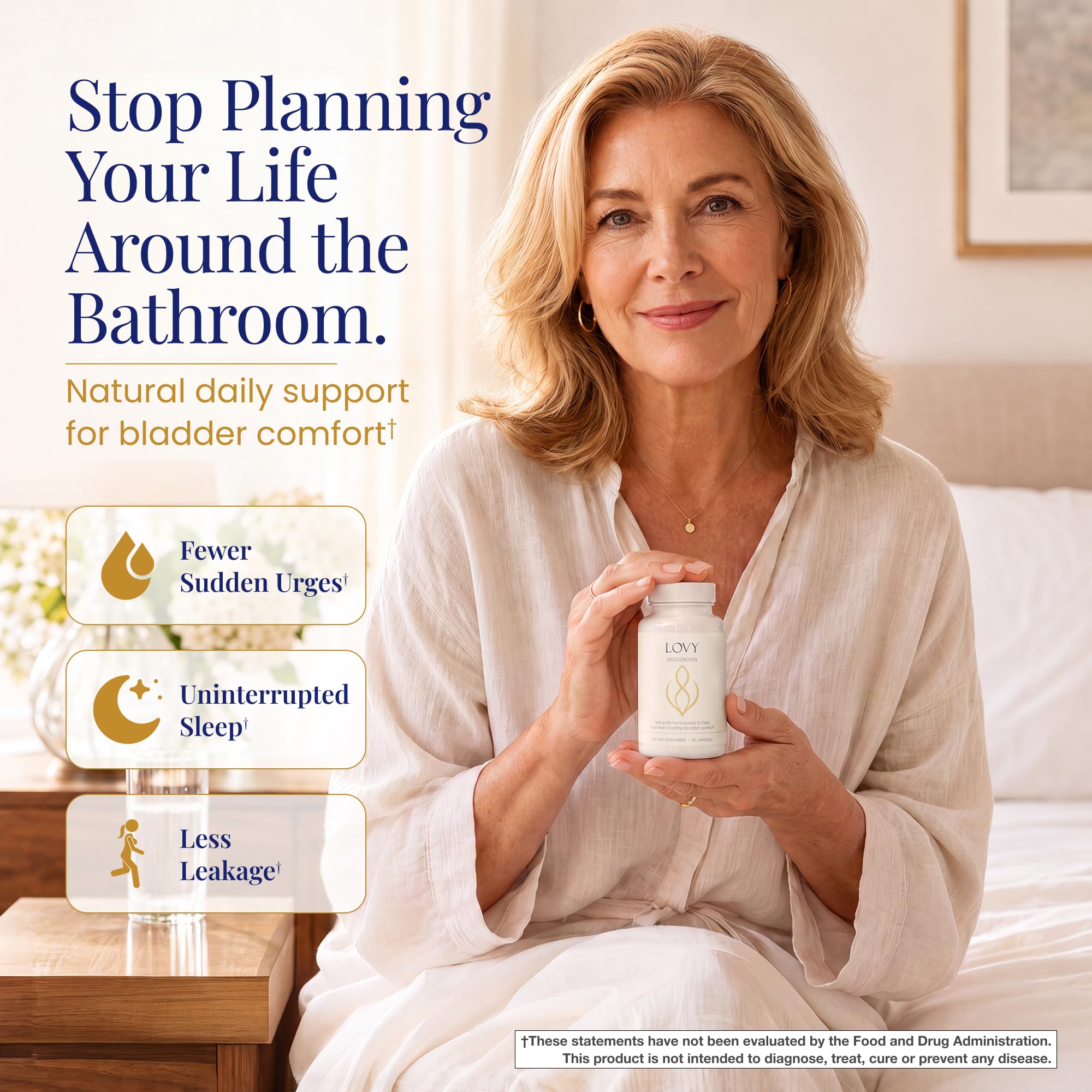 Lovy UROCONTROL® Original - Bladder Control Capsules [for Women] - Bladder Health Support Pills - Plants Supplement for Naturally Improving Bladder Leaks, Urgency & Nighttime Bathroom Trips (60 Pcs) — Amazon image 2