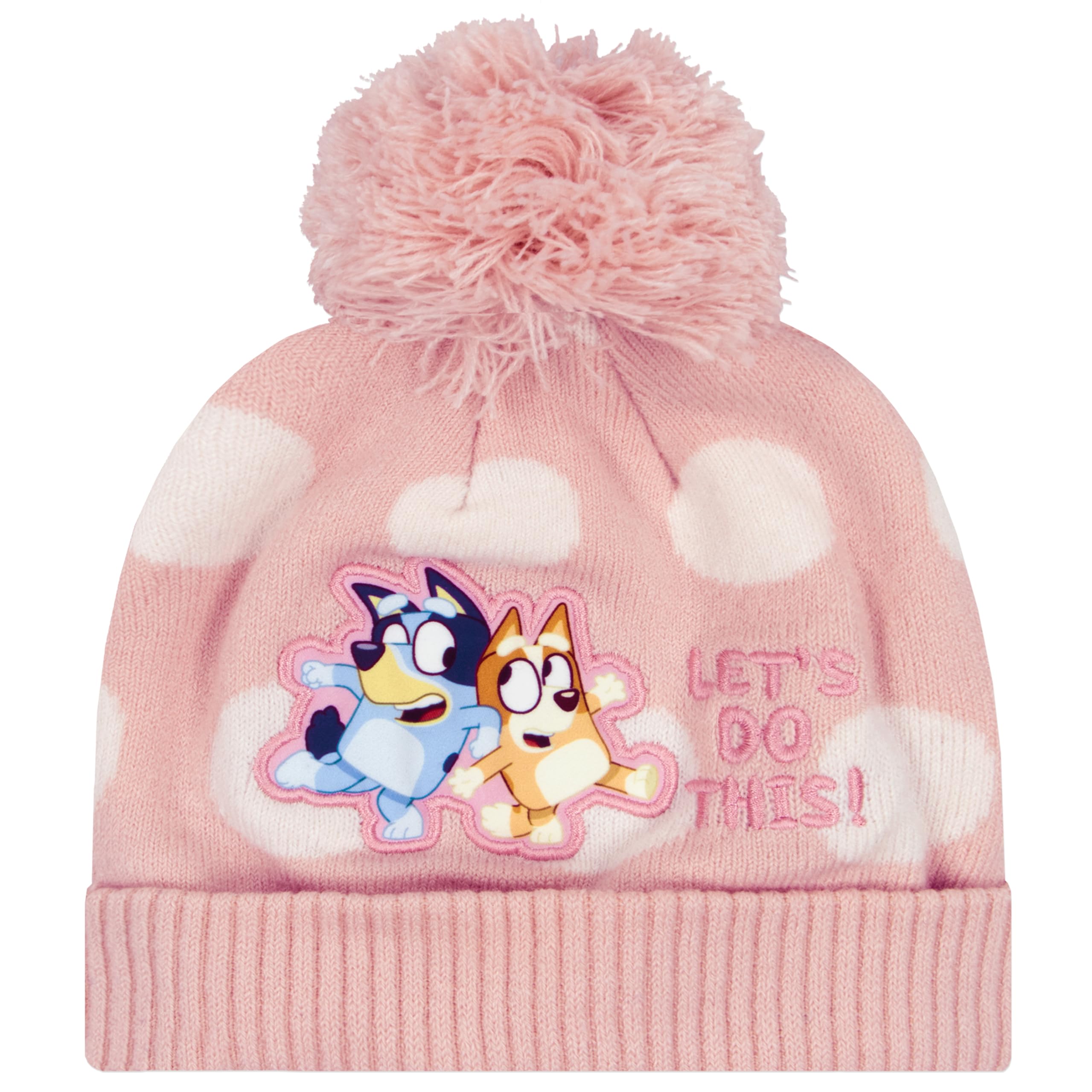 Bluey Gorra Bingo | Guantes Niña Invierno | Gorro Y Guantes | One Size Rosa