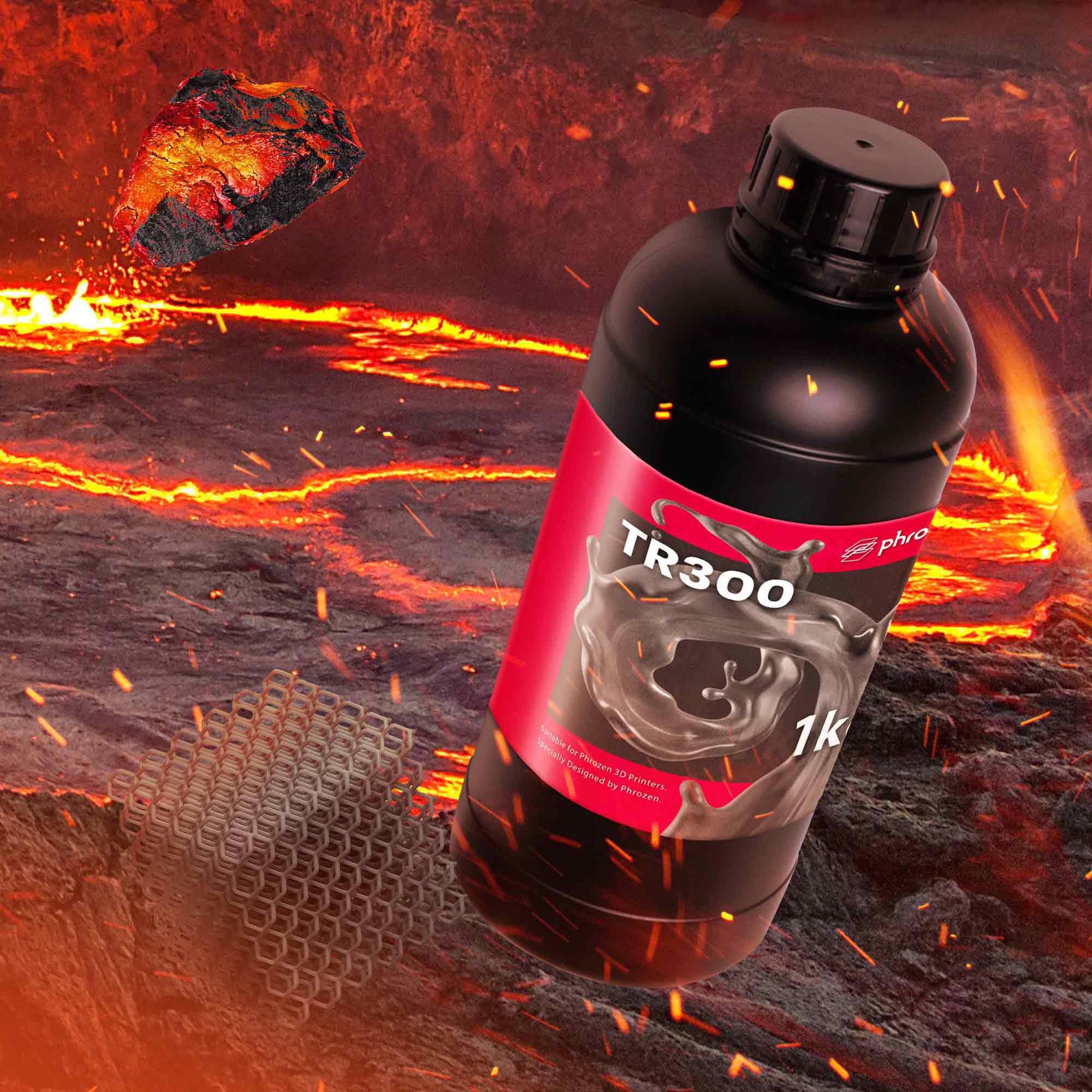 Phrozen Resina per Stampante 3D ad Alta Temperatura | Resistenza fino a 156°C, Alta Tenacità | Resina Fotopolimero UV 405nm per Stampanti LCD | TR300 (1kg)