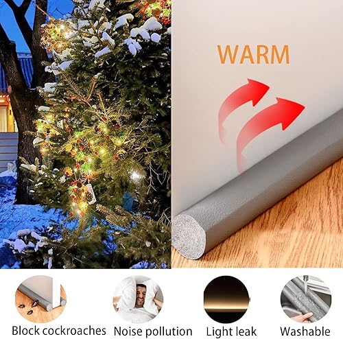 Miniatura 3 de Tapón de puerta para puerta y parte inferior de la puerta, bloqueador de ruido, tope de corrientes de aire para mantener el calor dentro y el frío