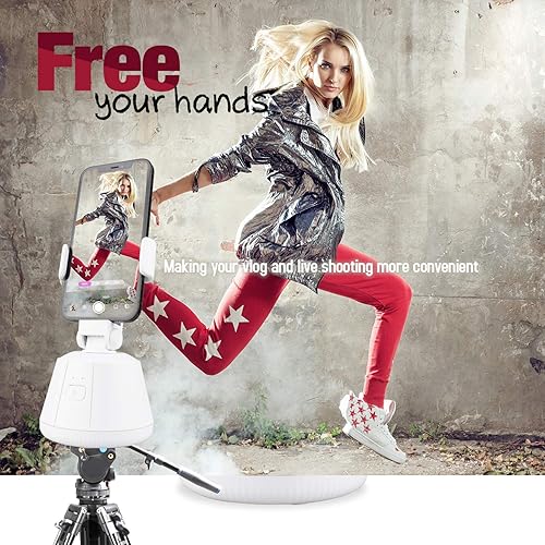 Miniatura 4 de Estabilizador de cardán para teléfonos inteligentes, rotación de 360, soporte de seguimiento inteligente para disparo de objetos faciales, soporte