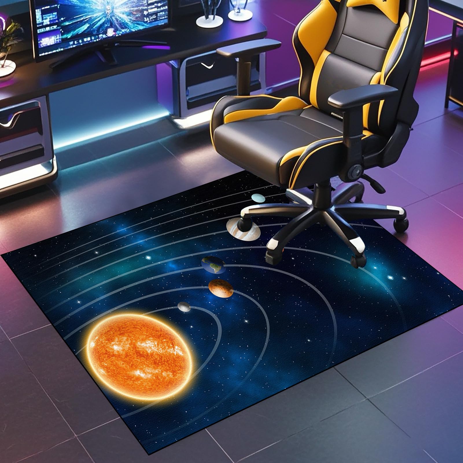 JaevKwzy Office Chair Mat for Carpeted Floor, Gaming Chair Mat, Non-Slip Desk Chair Mat, 180 x 200 cm Low/No Pile Carpet Protector Chair Mat for Easy Glide, Floor Protector for Rolling Chair