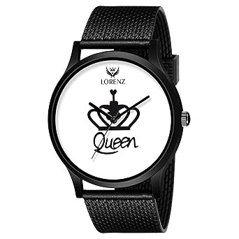 LORENZ Analogue Womens & Girls Watch (White Dial Black Colored Strap)