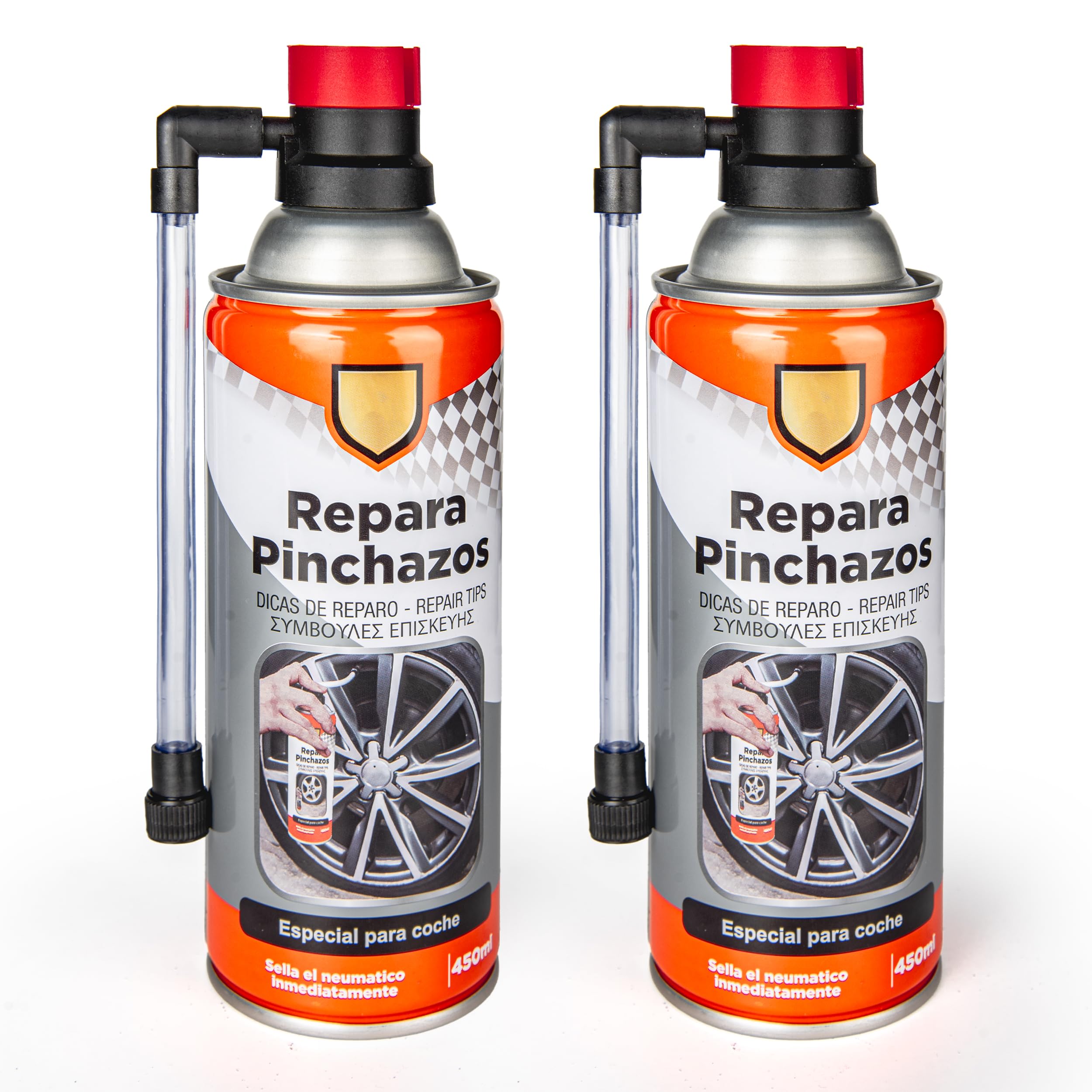 Kit Repara Pinchazos Especial para Coche 450ml Sella el Neumatico Inmediatamente - Sellador Emergencia para Reparar Ruedas (2)
