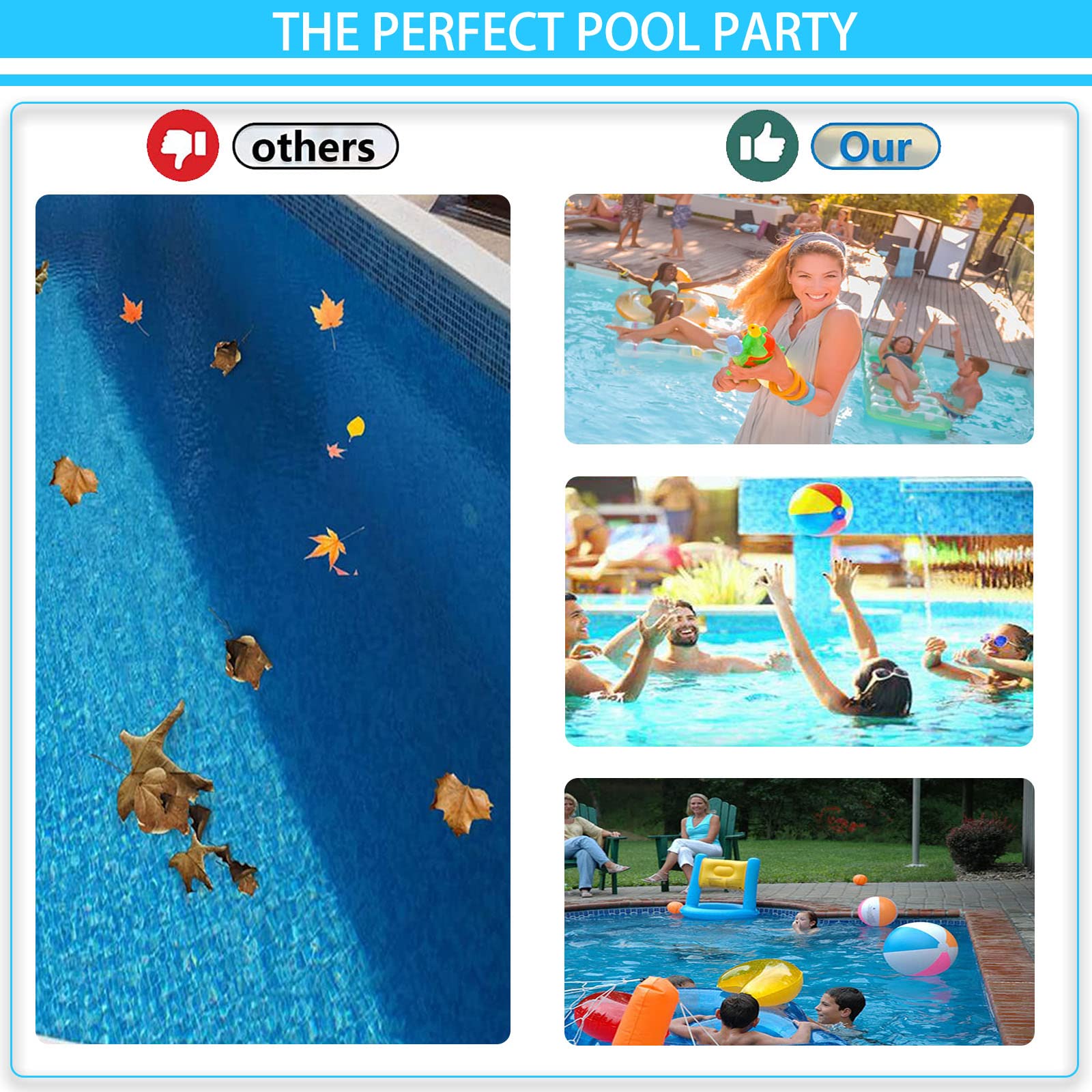 Questo retino per Piscina, Skimmer Professionale per Piscine e laghetti, pulisce Rapidamente Anche i detriti più Fini, Ideale per Spa e laghetti (Asta telescopica Non Inclusa).