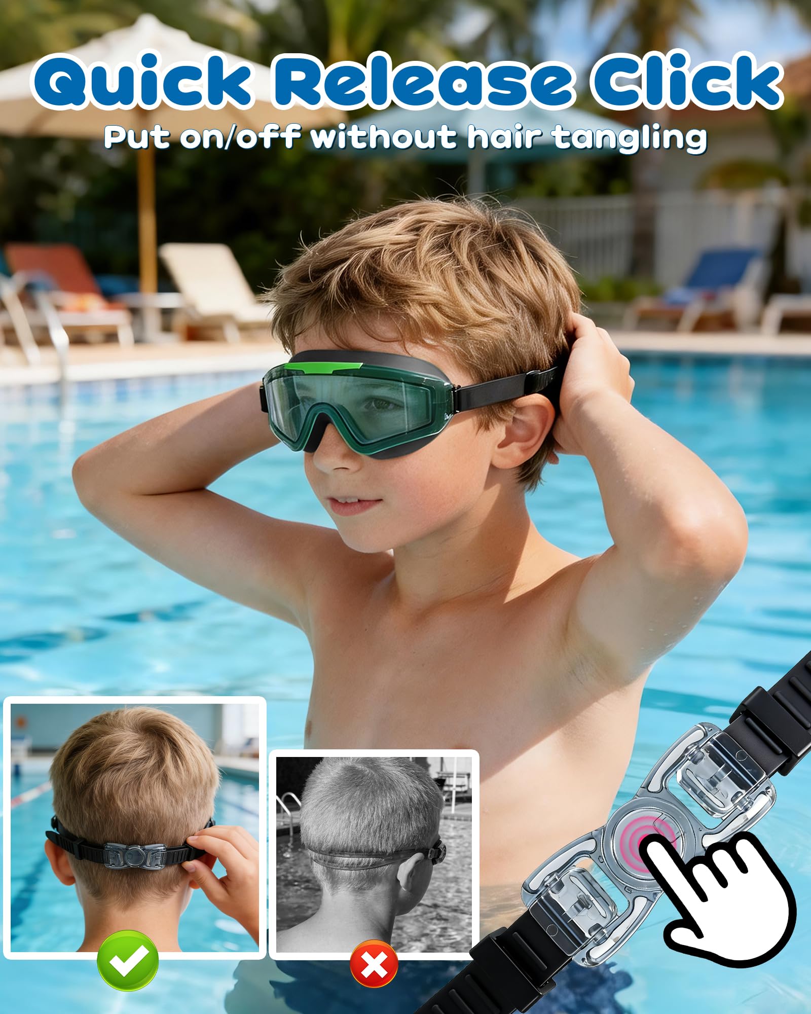 Freela Paquete de 2 gafas de natación para niños de 8 a 16 años, protección UV antivaho, capa extra de silicona, gafas de natación para niños y niñas