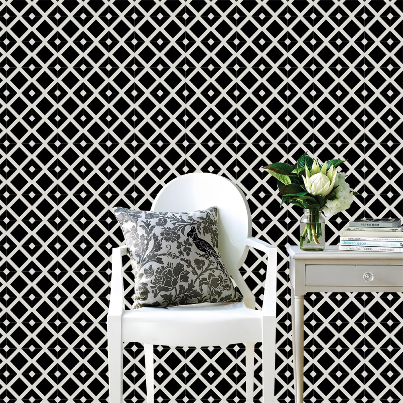 Autocollants pour carrelage noir design pour moderniser la crédence de cuisine