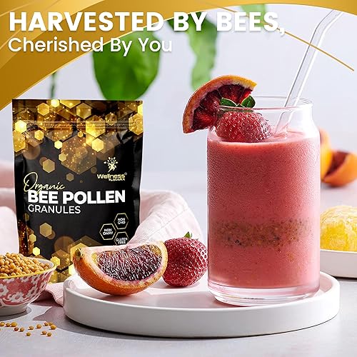 Miniatura 8 de Gránulos orgánicos de polen de abeja  Suplemento de polen de abeja súper alimento lleno de proteínas, vitaminas y minerales, certificado Kosher, sin