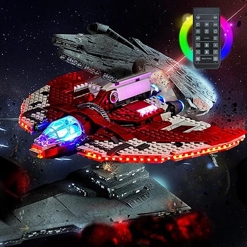 Miniatura 6 de BrickBling Luz LED para Lego Ahsoka Tano T-6 Jedi Shuttle Playset (sin modelo), luces de control remoto compatibles con Lego 75362, gran sorpresa